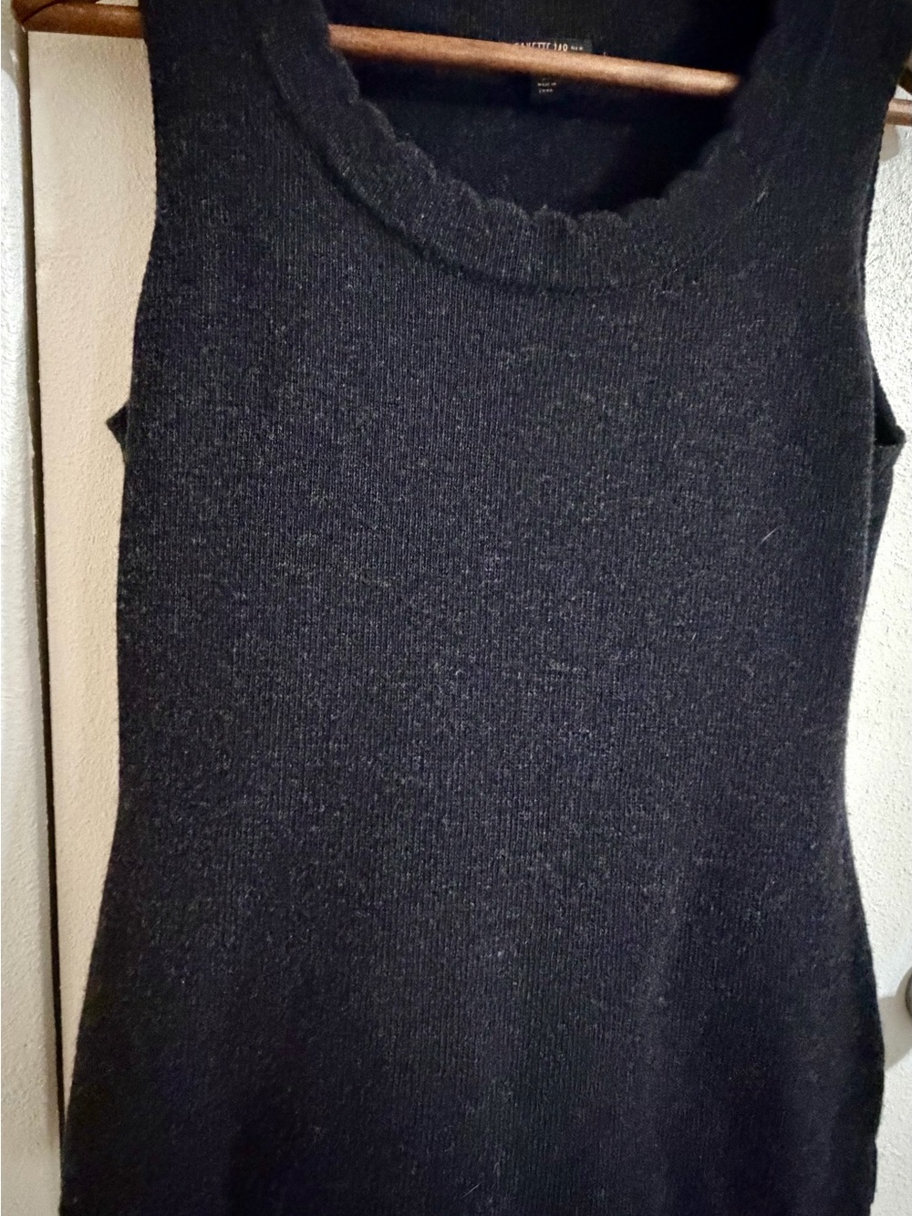 Lafayette 148 New York Black Knit Vest Cashmere & Wool SzM Quiet Luxury Academia